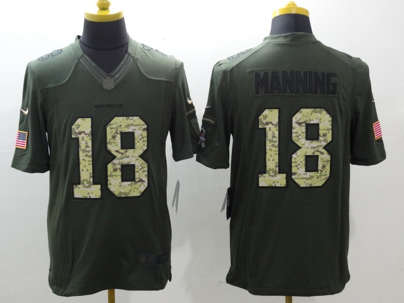 Men's Denver Broncos Peyton Manning #18 Army Green Jersey